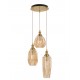 Pendant Light Champagn Grey Glass Brass Finishing Metal E27*3 D35.5 H120 