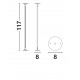 Matt Black Aluminium LED 15 Watt 24V dc 256Lm 3000K IP20 D: 8 H: 117 cm 