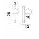 Champaign Gold Aluminium & Black Base LED 10 Watt 220-240Volt 644Lm 3000K IP20 Switch On/Off D: 10 W: 13 H: 26 cm 