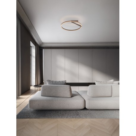 Triac Dimmable Champaign Gold Aluminium LED 44 Watt 220-240 Volt 2277Lm IP20 2700-3000-4000K light up & down D: 60 H: 20 cm 