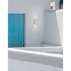 Aluminium White Glass Diffuser LED GU10 2x7 Watt 220-240 Volt IP54 Bulb Excluded Light Up & Down D: 7 W: 8 H: 15 cm 