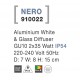 Aluminium White Glass Diffuser LED GU10 2x7 Watt 220-240 Volt IP54 Bulb Excluded Light Up & Down D: 7 W: 8 H: 15 cm 