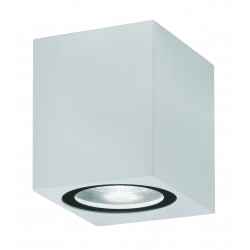 Aluminium White Glass Diffuser LED GU10 1x7 Watt 220-240 Volt IP54 Bulb Excluded Light Down L: 6.7 W: 8 H: 8 cm 