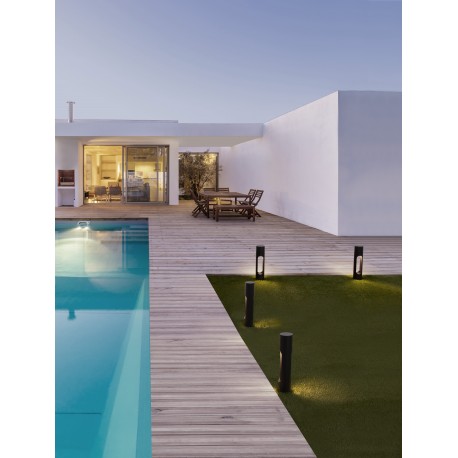 Black Aluminium & Acrylic LED 12 Watt 372Lm 3000K 100-240V IP65 D: 8 H: 36 cm 