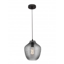 Smoke Glass Black Metal E27 1x40 W, 230 V IP20, D: 23 H: 130 cm 
