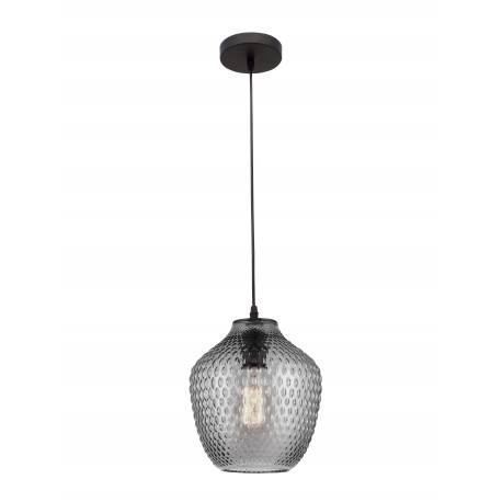 Smoke Glass Black Metal E27 1x40 W, 230 V IP20, D: 23 H: 130 cm 