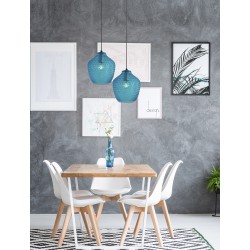 Blue Glass Black Metal E27 1x40 Watt 230 Volt D: 23 H: 130 cm 