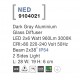 Dark Gray Aluminium Glass Diffuser LED 2x6 Watt 1150Lm 3000K 220-240 Volt 50Hz Beam 2x38o IP54 2 Sides Light L: 28 W: 19 H: 6 cm