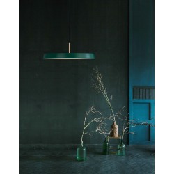 Matt Green Aluminium & Acrylic Black Fabric Wire LED 37 Watt 220-240 Volt 4275Lm 3000K IP20 D: 50 H: 130 cm 