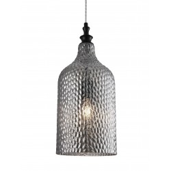 Pendant Light Smoke Grey Glass Matt Blac Metal E271x60W D19 H120 