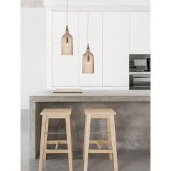 Pendant Light Champagn Glass Matt Brass Metal E271x60W D19 H120 