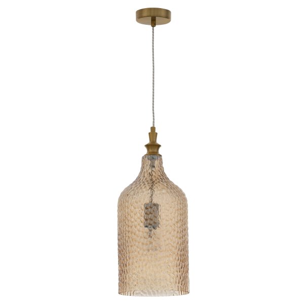 Pendant Light Champagn Glass Matt Brass Metal E271x60W D19 H120 
