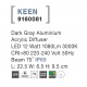 Dark Gray Aluminium Acrylic Diffuser LED 12 Watt 936Lm 3000K 220-240 Volt 50Hz Beam Angle 75o IP65 L: 22.5 W: 6.5 H: 9.5 cm 