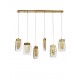 Pendant Light Painted Brushed Gold & Clear Glass LED4W*6 3000K L90 H180 