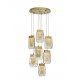Pendant Light Painted Brushed Gold & Clear Glass LED4W*7 3000K D48 H180 