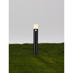 Sandy Black Aluminium LED 10 Watt 220-240 Volt 685Lm 3000K IP65 With Sensor D: 9.5 H: 60 cm 