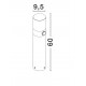 Sandy Black Aluminium LED 10 Watt 220-240 Volt 685Lm 3000K IP65 With Sensor D: 9.5 H: 60 cm 
