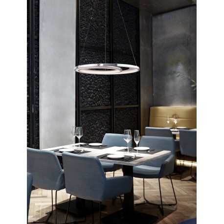 Pendant Light Chrome & Deep Satin White LED47.5W 3000K Dim 2280lm D62 H120 