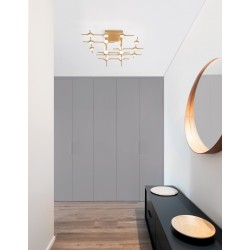 Ceiling Lamp Gold Metal & Acrylic Dim LED43.2W 3024lm 3000K L75 W68 H35,5 