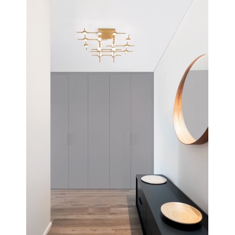 Ceiling Lamp Gold Metal & Acrylic Dim LED43.2W 3024lm 3000K L75 W68 H35,5 