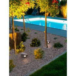 Stone Gray Concrete LED GU10 1x10Watt 100-220Volt IP65 Bulb Excluded L:20 W:14 H:12 cm 