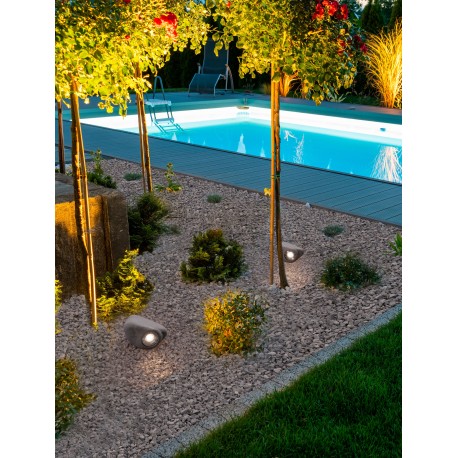 Stone Gray Concrete LED GU10 1x10Watt 100-220Volt IP65 Bulb Excluded L:20 W:14 H:12 cm 