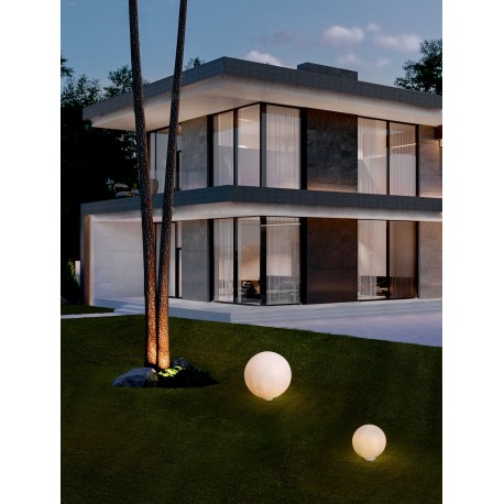 White Texture Resign & White Base with Spike LED E27 1x12 Watt 220-240 Volt IP65 bulb excluded D: 50 H: 50 cm 