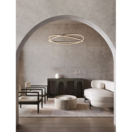 Dimming With Remote Sandy black Aluminium & Structured Acrylic LED 68 Watt 220-240 Volt 5637Lm 3000K IP20 Included Remote Co