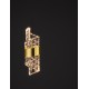 Gold Plating Metal Shade & Clear Acrylic Sandy Black Base LED 9 Watt 220-240 Volt 739Lm 3000K IP20 D:13 H:150cm 