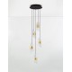 Gold Plating Metal Shade & Clear Acrylic Sandy Black Base LED 41 Watt 220-240 Volt 3355Lm 3000K IP20 L:30 H:150cm 
