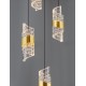 Gold Plating Metal Shade & Clear Acrylic Sandy Black Base LED 41 Watt 220-240 Volt 3355Lm 3000K IP20 L:30 H:150cm 