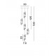Gold Plating Metal Shade & Clear Acrylic Sandy Black Base LED 41 Watt 220-240 Volt 3355Lm 3000K IP20 L:30 H:150cm 