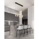 Gold Plating Metal Shade & Clear Acrylic Sandy Black Base LED 41 Watt 220-240 Volt 3355Lm 3000K IP20 L:82 H:150cm 