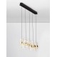 Gold Plating Metal Shade & Clear Acrylic Sandy Black Base LED 41 Watt 220-240 Volt 3355Lm 3000K IP20 L:82 H:150cm 