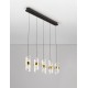 Gold Plating Metal Shade & Clear Acrylic Sandy Black Base LED 41 Watt 220-240 Volt 3355Lm 3000K IP20 L:82 H:150cm 