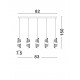 Gold Plating Metal Shade & Clear Acrylic Sandy Black Base LED 41 Watt 220-240 Volt 3355Lm 3000K IP20 L:82 H:150cm 