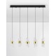 Gold Plating Metal Shade & Clear Acrylic Sandy Black Base LED 41 Watt 220-240 Volt 3355Lm 3000K IP20 L:82 H:150cm 