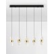 Gold Plating Metal Shade & Clear Acrylic Sandy Black Base LED 41 Watt 220-240 Volt 3355Lm 3000K IP20 L:82 H:150cm 
