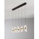 Gold Plating Metal Shade & Clear Acrylic Sandy Black Base LED 41 Watt 220-240 Volt 3355Lm 3000K IP20 L:82 H:150cm 