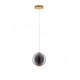 Brass Gold Metal & smoky gray glass LED 8 Watt 220-240 Volt 934Lm 3000K IP20 D:22 H:200 cm 