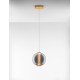 Brass Gold Metal & smoky gray glass LED 8 Watt 220-240 Volt 934Lm 3000K IP20 D:22 H:200 cm 