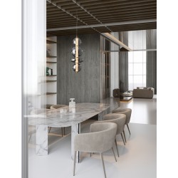 Brass Gold Metal & smoky gray glass LED 20 Watt 220-240 Volt 2601Lm 3000K IP20 D:25,5 H:200 cm 