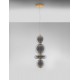 Brass Gold Metal & smoky gray glass LED 20 Watt 220-240 Volt 2601Lm 3000K IP20 D:25,5 H:200 cm 
