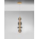 Brass Gold Metal & smoky gray glass LED 20 Watt 220-240 Volt 2601Lm 3000K IP20 D:25,5 H:200 cm 