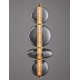 Brass Gold Metal & smoky gray glass LED 20 Watt 220-240 Volt 2601Lm 3000K IP20 D:25,5 H:200 cm 