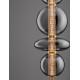 Brass Gold Metal & smoky gray glass LED 20 Watt 220-240 Volt 2601Lm 3000K IP20 D:25,5 H:200 cm 