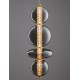 Brass Gold Metal & smoky gray glass LED 20 Watt 220-240 Volt 2601Lm 3000K IP20 D:25,5 H:200 cm 