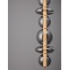 Brass Gold Metal & smoky gray glass LED 27 Watt 220-240 Volt 3201Lm 3000K IP20 D:25,5 H:200 cm 