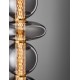 Brass Gold Metal & smoky gray glass LED 27 Watt 220-240 Volt 3201Lm 3000K IP20 D:25,5 H:200 cm 