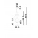 Brass Gold Metal & smoky gray glass LED 27 Watt 220-240 Volt 3201Lm 3000K IP20 D:25,5 H:200 cm 